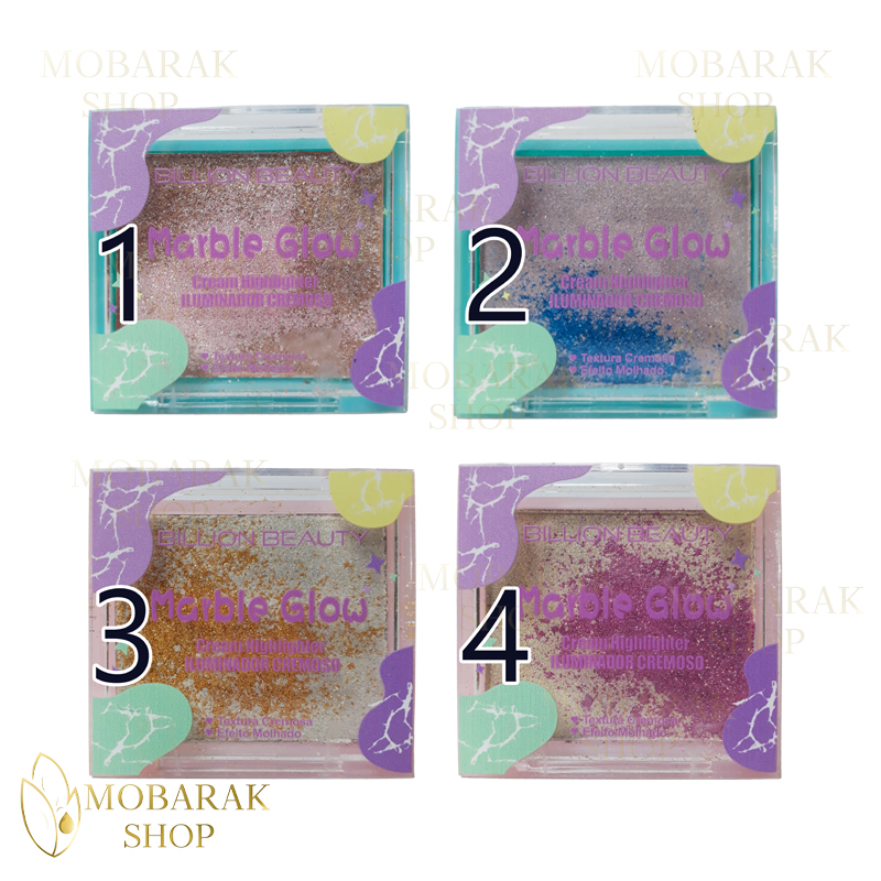 هایلایتر بیلیون بیوتی (Billion Beauty) مدل Marble Glow 1 هایلایتر بیلیون بیوتی مدل Marble Glow