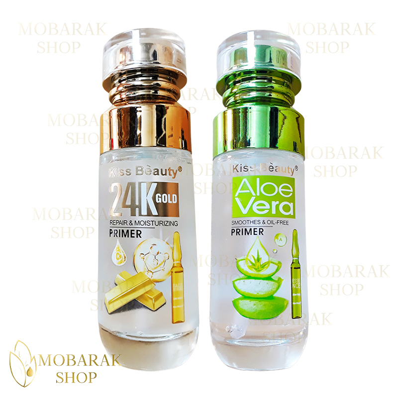 پرایمر کیس بیوتی (Kiss Beauty)| مدلهای لوکس طلا و آبرسان آلوئه ورا با حجم ۴۰ میلی لیتر 1 پرایمر کیس بیوتی